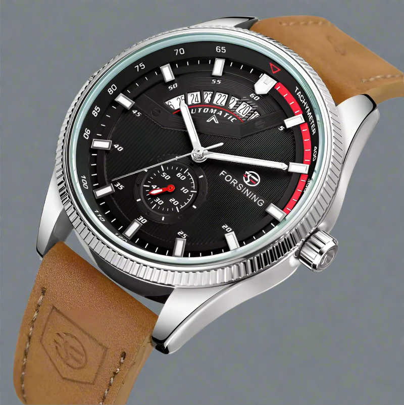 TACHYMETER SILBER/BRAUN 44mm