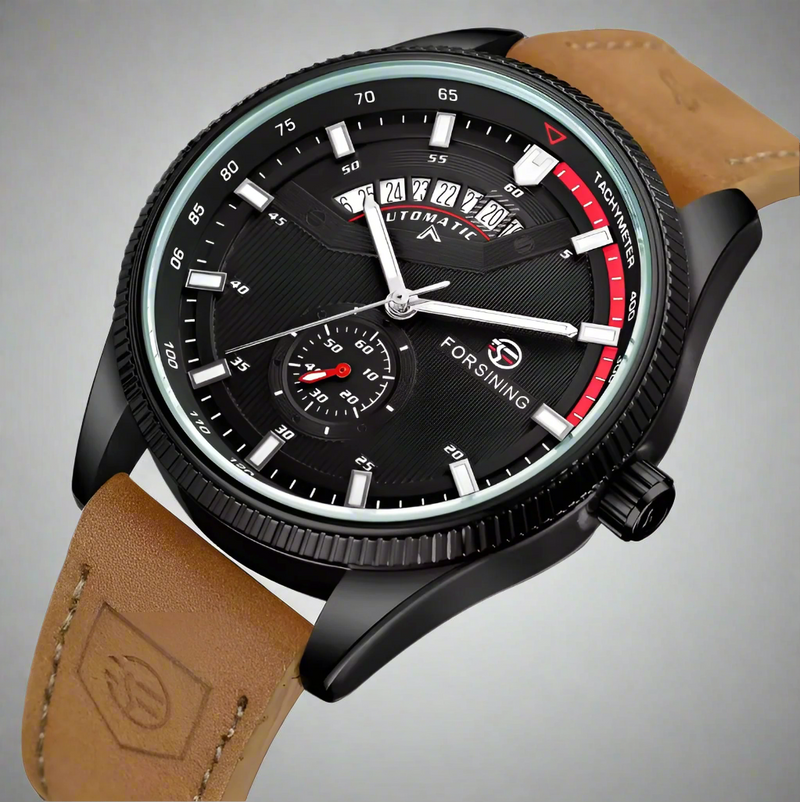 TACHYMETER SCHWARZ/BRAUN 44mm